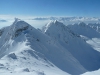Am Gleirscher Brandjoch - links die Einfahrt in die Rinne