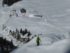 Aufstieg mit der Kemater Alm im Hintergrund