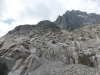 Gut markierter Zustieg mit endlosen Leitern Richtung Refuge Envers des Aiguilles