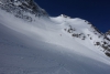 Steile Abfahrtsrinne östlich vom Gletscherbruch des Glacierf de Valsorey - nahe Punkt 2995