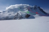 Grand Combin - Rot ist Aufstiegsroute und grün die objektiv gefährliche Abfahrtroute über den Corridor