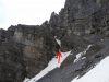 Bei genug Schnee ist der Zustieg über diese Schlucht ideal