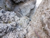 Schwierige letzte Seillänge aus der Schlucht heraus