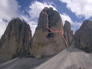 Routenübersicht - Cassin an der Westlichen Zinne